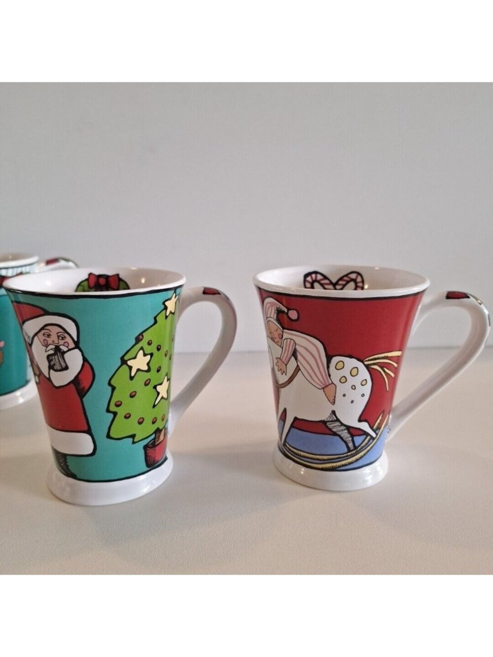 Ursula’s Christmas Signature 4 Mugs Holiday Ceramic Cups Dodge - Picture 9 of 11